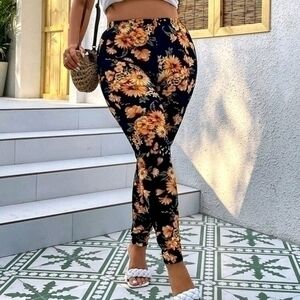 SHEIN SUNFLOWER LEGGINGS PANTS